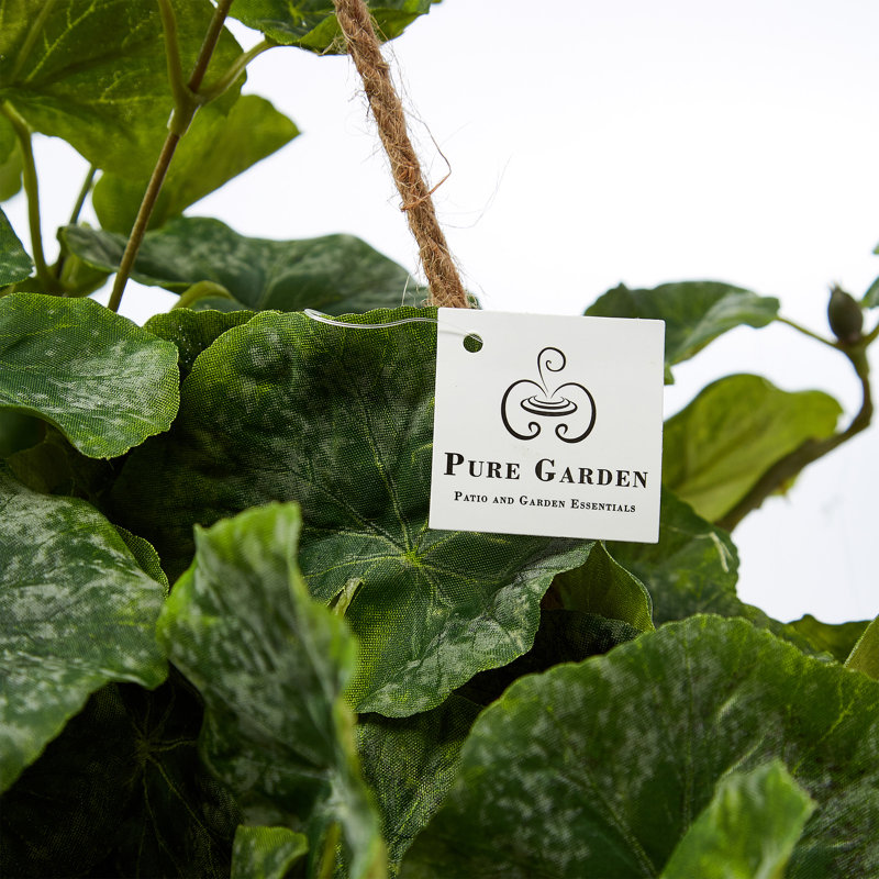 Panier suspendu en géranium artificiel, Blanc