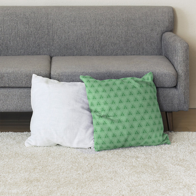 Coussin décoratif à motif d’arbre minimaliste classic Barbra, Bourre en polyester, Vert Oxley, 40 po x 40 po