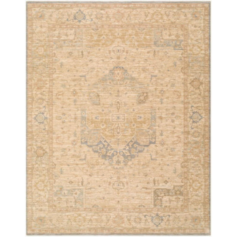 Ladik Damask Area Rug, Tan/Gray/Beige/Brown, Rectangle 9'10" x 13'3"