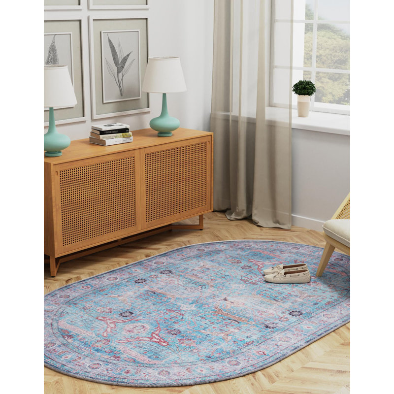 Tapis bleu Haight, Ovale 5 pi 3 po x 8 pi