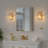 1-light Gold Metal Textured Glass Wall Sconce Set