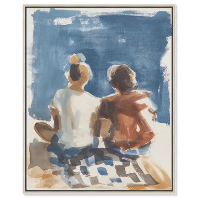 Couple, pique-nique, impression sur toile, décor côtier par Art Remedy