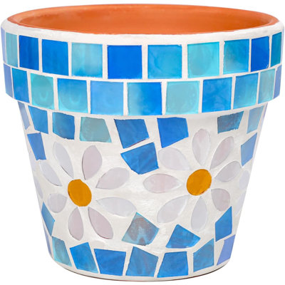 4" Mosaic Terracotta Succulent Planter With Drainage