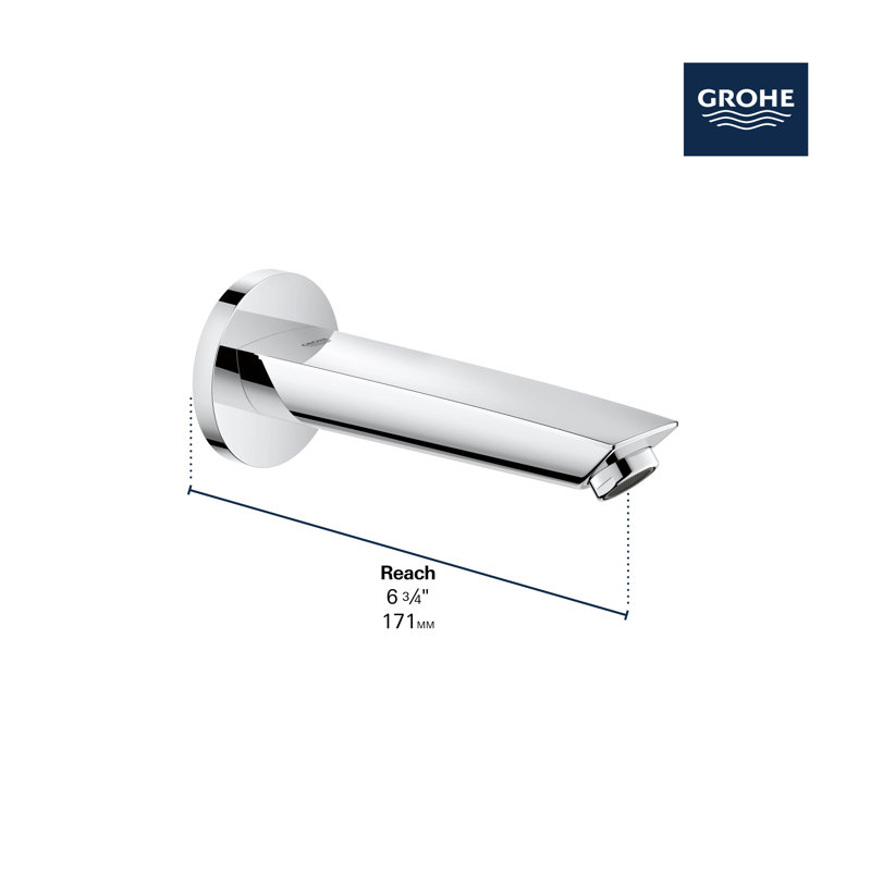 Eurosmart Single Handle Wall Mounted Tub Spout Trim, Brushed Nickel