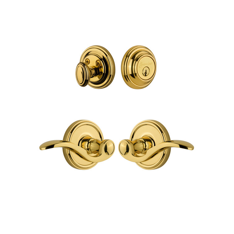 Georgetown Rosette Complete Entry Set with Single Cylinder Deadbolt and Bellagio Lever