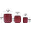 3 pots de fleurs modernes en céramique rouge pour pâte de jardin - Drainage d'extérieur au fini givré et brillant - Racine