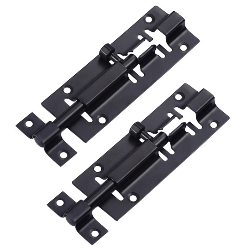 2 Pack 3" Black Barrel Slide Door Bolts – Heavy Duty Metal Latch Locks For Garden Gates, Sheds & Bathrooms, Rust-Resistant With Screws