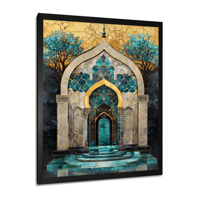 Golden Journey Of Sandstone Arches III - Islam Landscape Wall Art Print