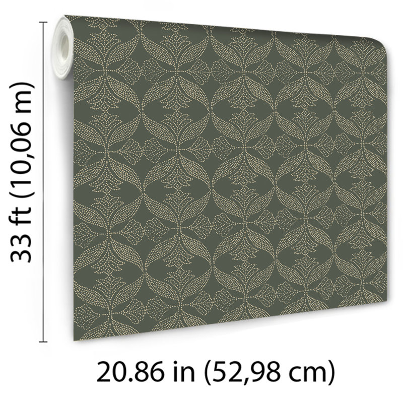 Papier peint ornement, Green