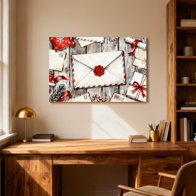 Motif d'enveloppes et de cadeaux de Noël, H 16 po x l 24 po