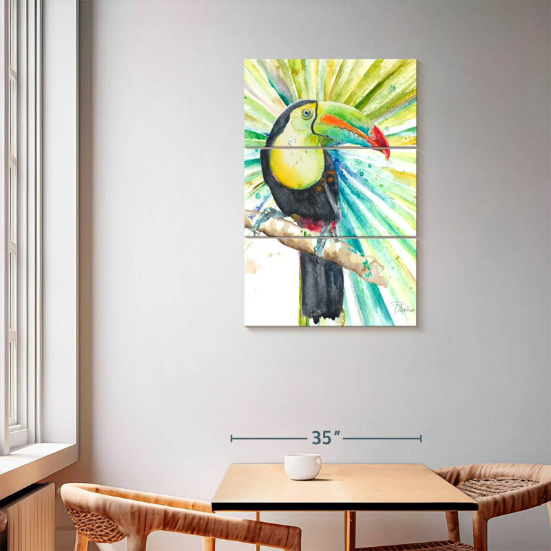 Toucan tropical brillant Brampt, H 57 po x l 36 po