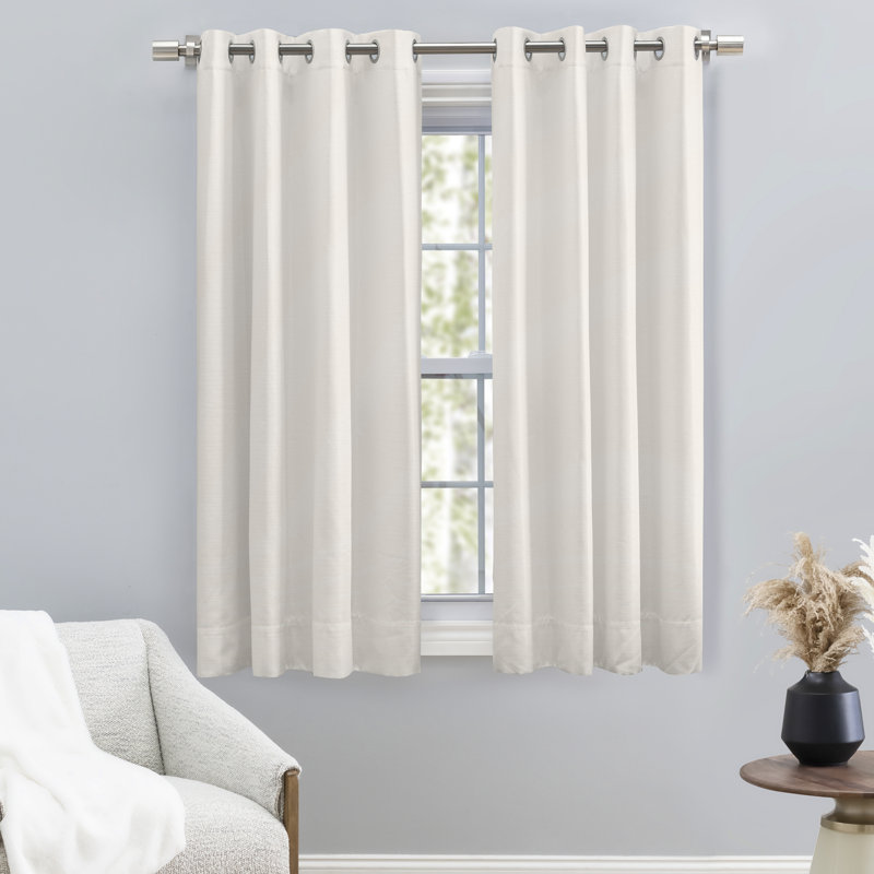 Jaronda Premium Curtains w/ an Elegant Soft Sheen Fabric, Room Darkening & Lined Single Curtain Panel, White, 54" W x 45" L