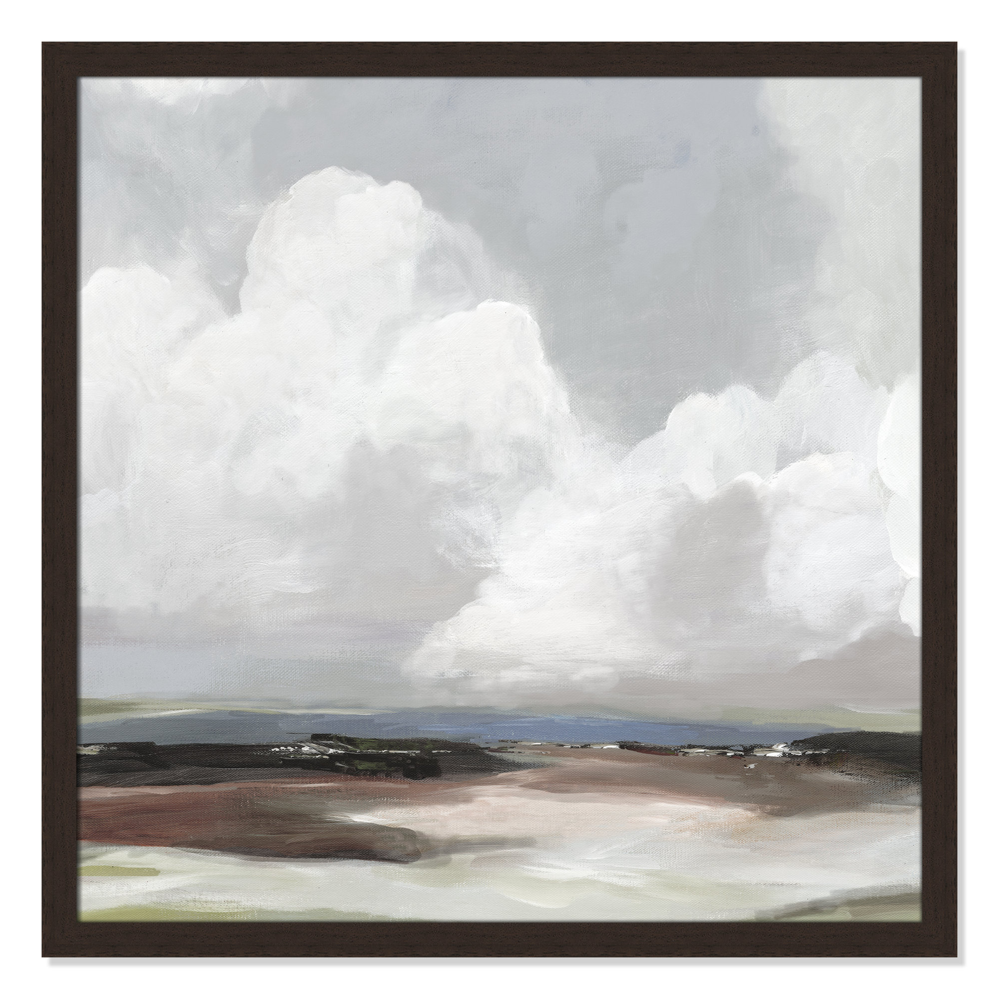 Morning Air - Picture Frame Painting Print, 33" H x 33" W x 1.12" D, Walnut Framed
