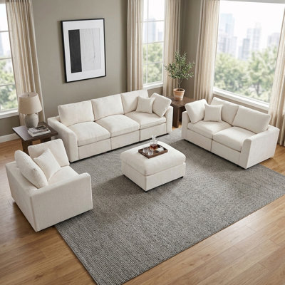 4 Piece Chenille Standard Living Room Set