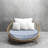 Decorative Indoor Outdoor Waterproof Round Cushion Cover, Patio Bar Stool UV Resistant Seat Cover-387517160