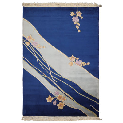 Tapis velours en laine noué à la main 6 x 9