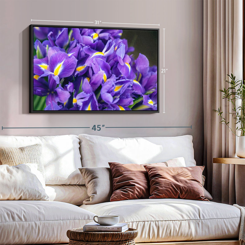 Violet Irises Canvas Print, 21" H x 31" W