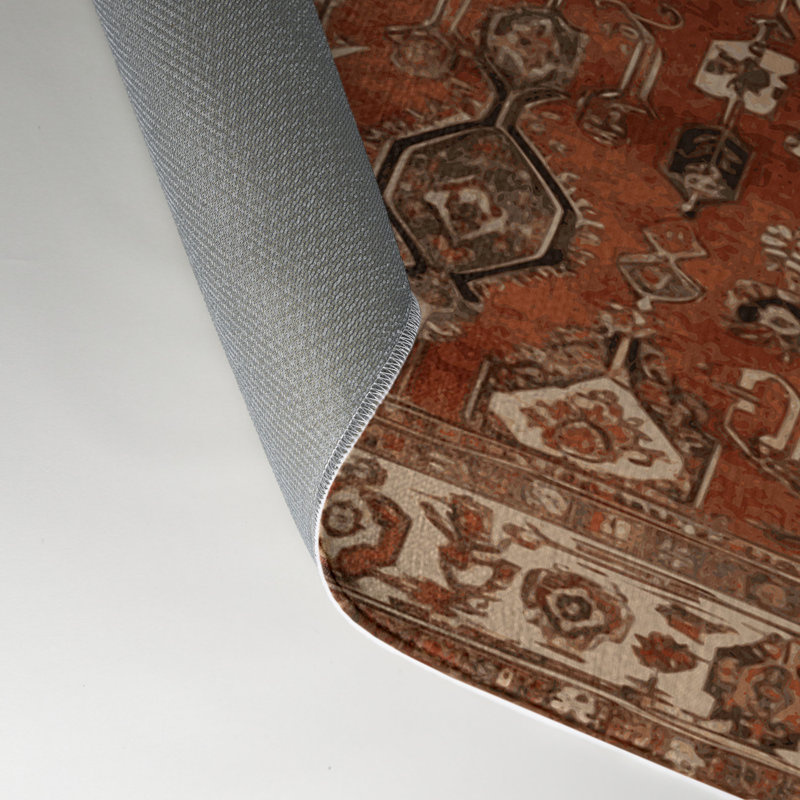 Tapis d'intérieur et d'extérieur brun Persian, Rectangle 5 pi x 7 pi