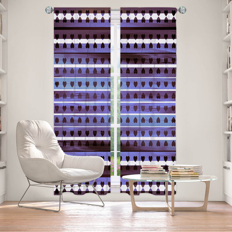 Rideau en polyester, L 20 po x L 52 po, Violet