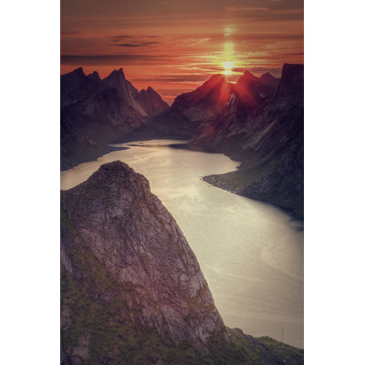 Sunset in Norway 1 Piece Wrapped Canvas Wall Art