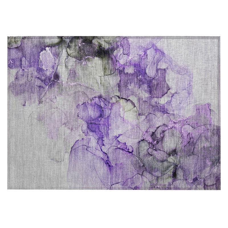 Tapis extérieur lavable et antidérapant 2 pi x 3 pi mauve