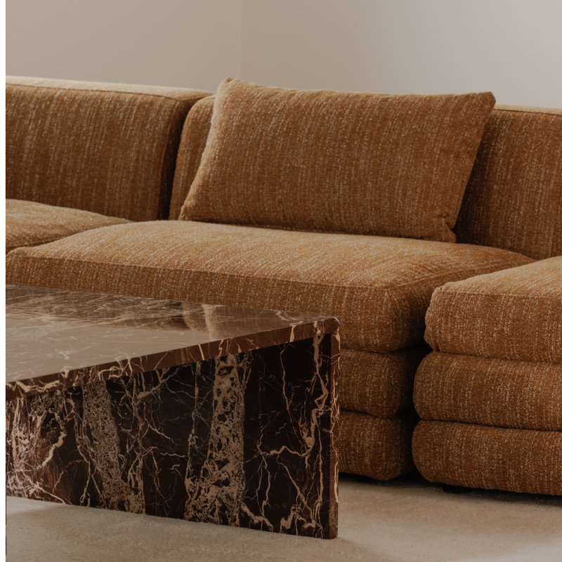 Donia Upholstered Slipper Chair, Amber Glow Mustard Tweed