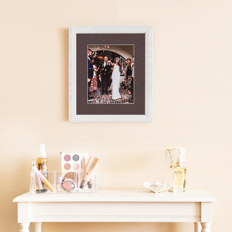 Cadre pour photo simple en bois blanc cassé 3 po x 5 po, Tourbe