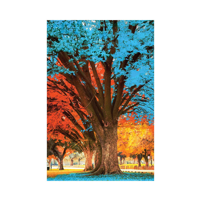 «Blue Tree» par - Toile tendue, H 12 po x l 8 po x P 0,75 po