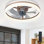 Ventilateur de plafond encastré brun 20 po avec lumière, profil bas, application et télécommande, moteur à courant continu silencieux à 6 vitesses, DEL à intensité variable pour la chambre à coucher