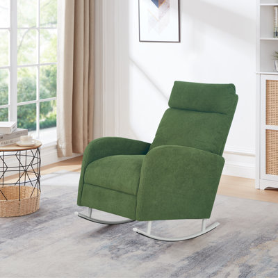 Chenille Chaise berçante rembourrée Chaise berçante décorative Chaise berçante à haut dossier Siège rembourré Chaise d'appoint confortable Convient pour le salon, la chambre à coucher, le bureau