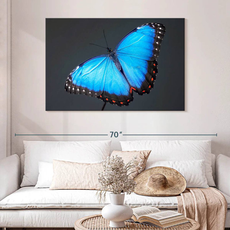 Brampt Blue Morpho Butterfly, 32" H x 48" W