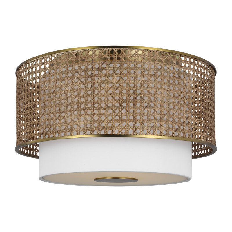 Sawyer 3 - Light Flush Mount, Blonde Rattan