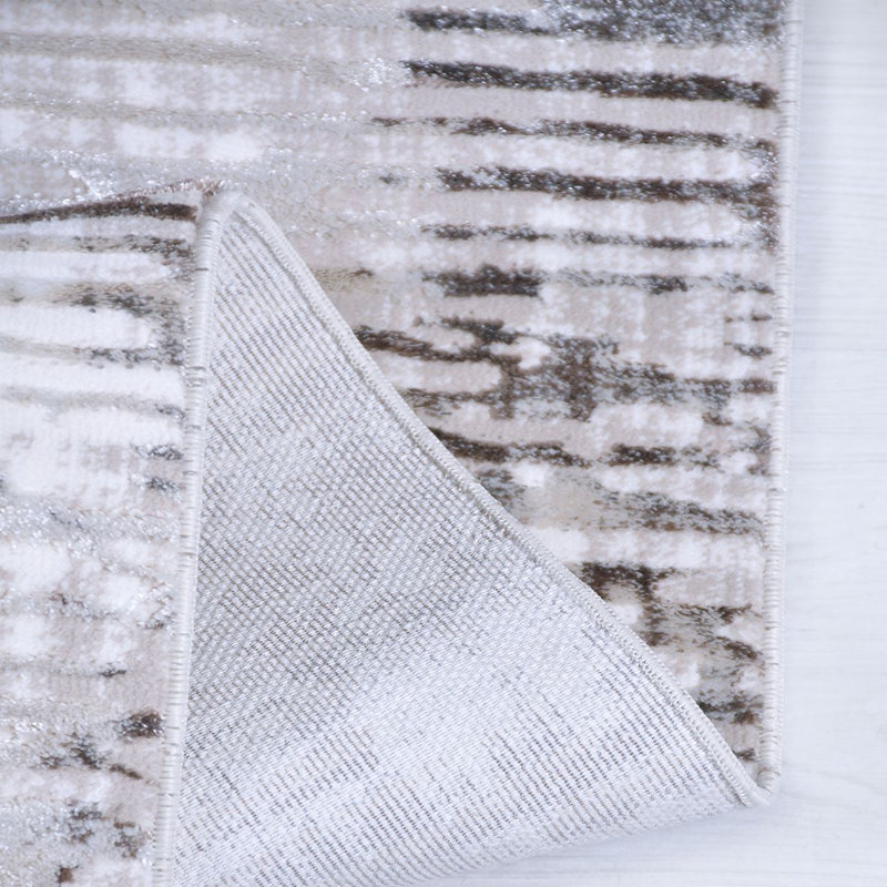 Modern/Abstract Gray Machine Washable Non-Slip Area Rug, Runner 2'8" x 6'7"