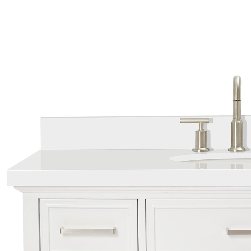 Kensington 37'' W Single Vanity, White, Pure White Quartz, 37"