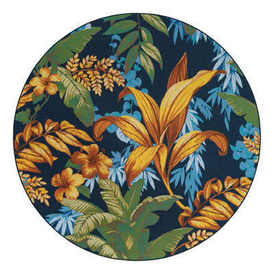 Brett Washable Floral Indoor / Outdoor Rug