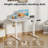 Electric Height Adjustable Standing Desk With 2 Hooks, 4 Lockable Casters-666096322-666695733