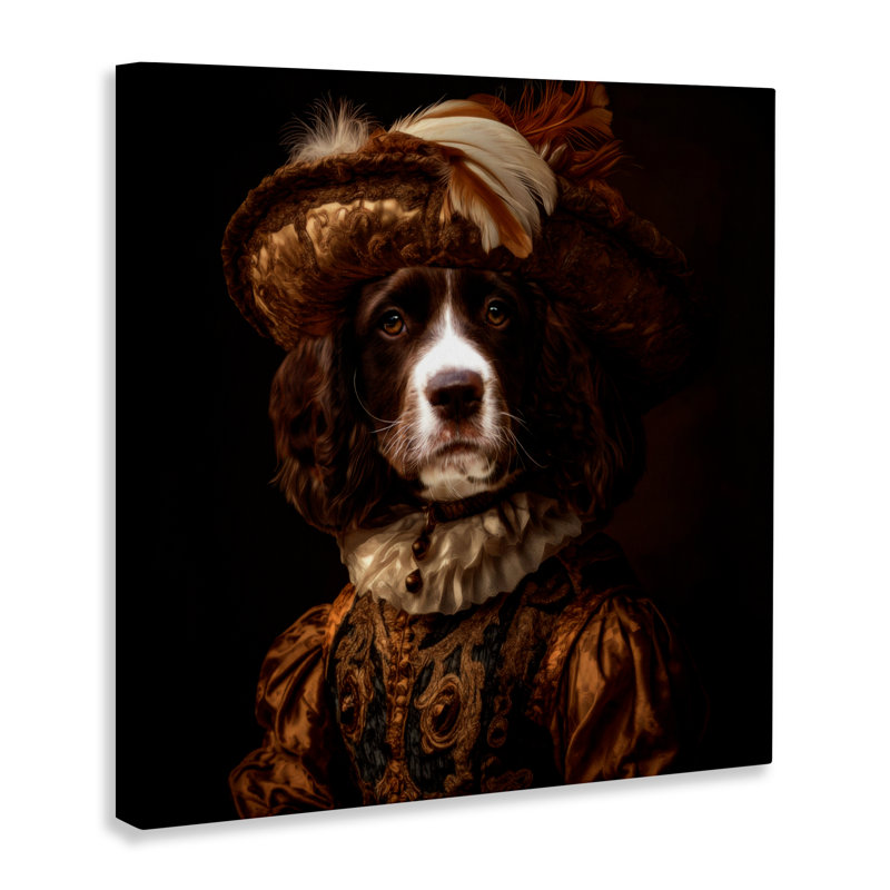 Toile «Canine Crown Prince», conception par Kelley Parker, H 17 po x l 17 po