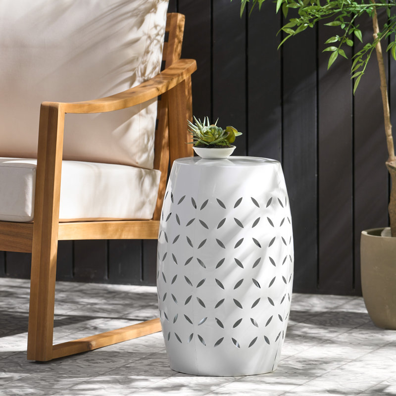 Table d'appoint d'extérieur en métal, Bleu très foncé