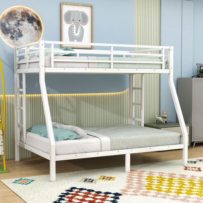 Bunk Bed With Guardrails And Under-Bed Storage, Twin Over Full, White