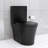 Bathroom Toilet In Matte Black, 1.1/1.6 Dual Flush, Easy Maintenance Black Elongated Toilet, Powerful Flushing Action-127296426