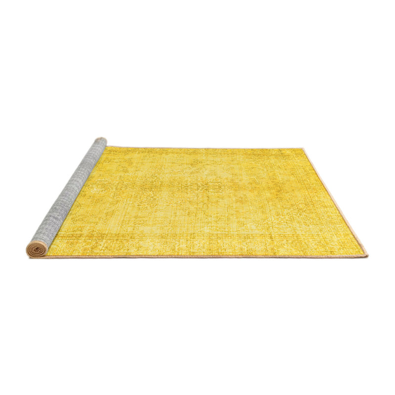 Tapis traditionnels jaunes 3772, Rond 6 pi