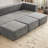 Boneless modular Chenille sofa with 3 Ottomans-1907122243