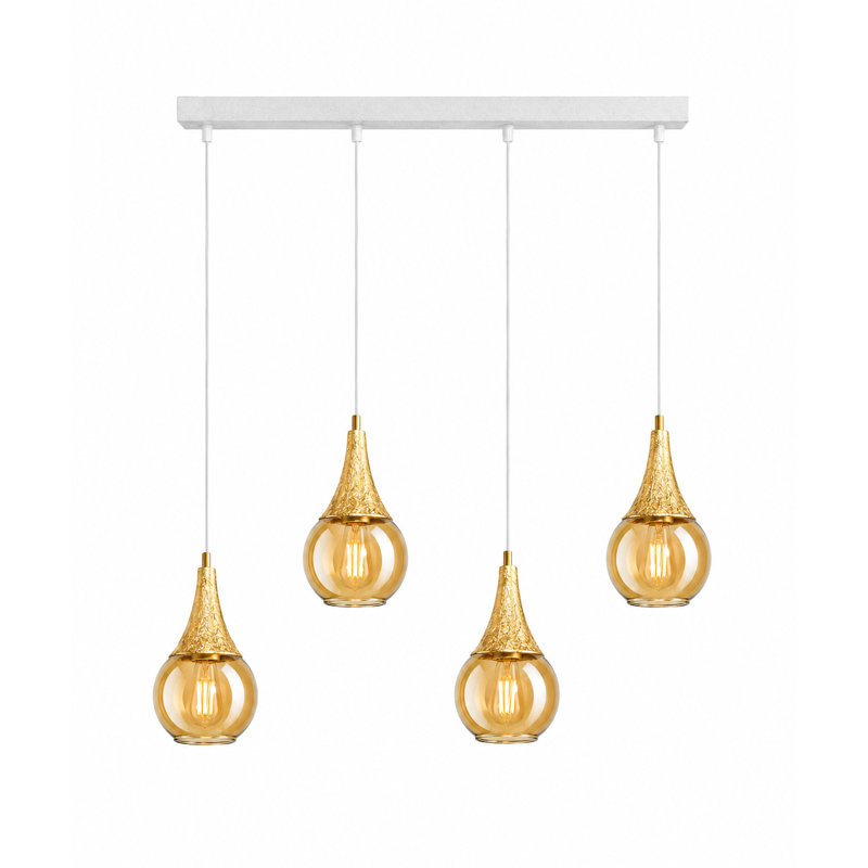 Creasy 4 - Light Kitchen Island Pendant, Gold, White/Gold