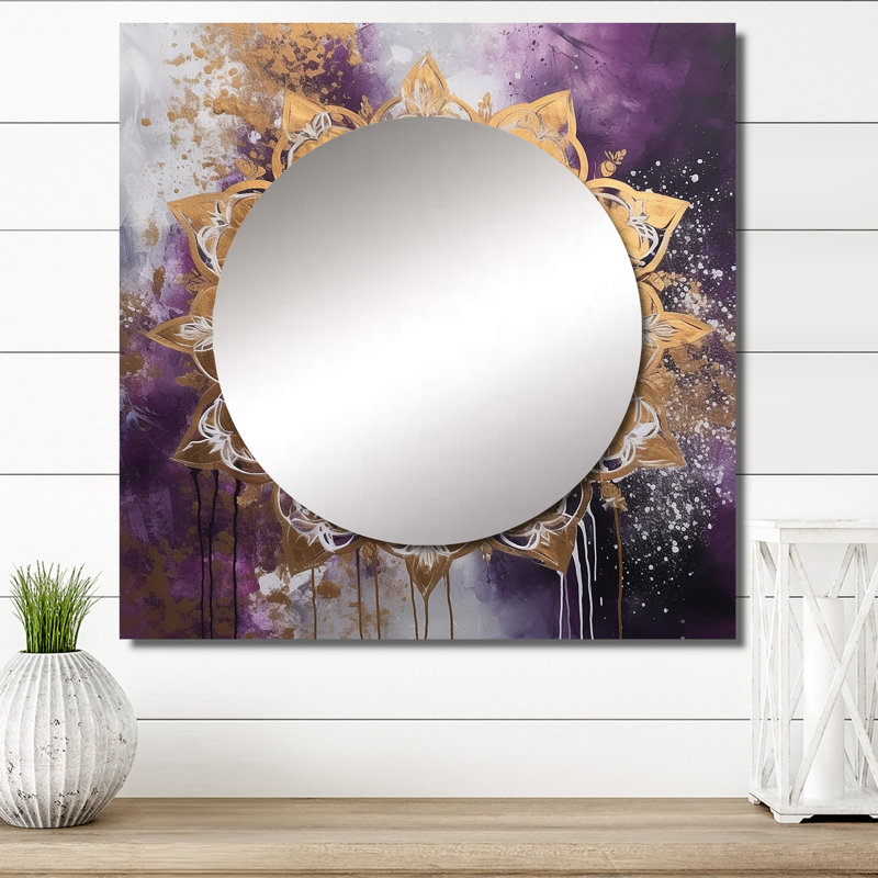Miroir carré Rabekah - Boho Mandala, 36 po x 36 po