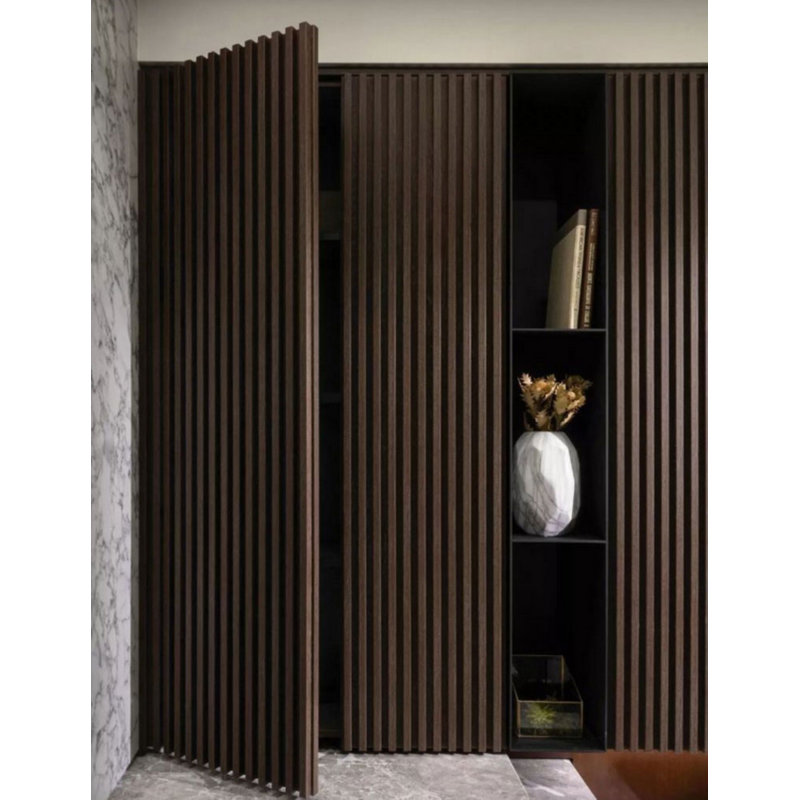 Panneau mural en bois Shiplap 45 po x l 5,75 po, panneau mural 3D pour décoration murale intérieure, Châtaignier foncé