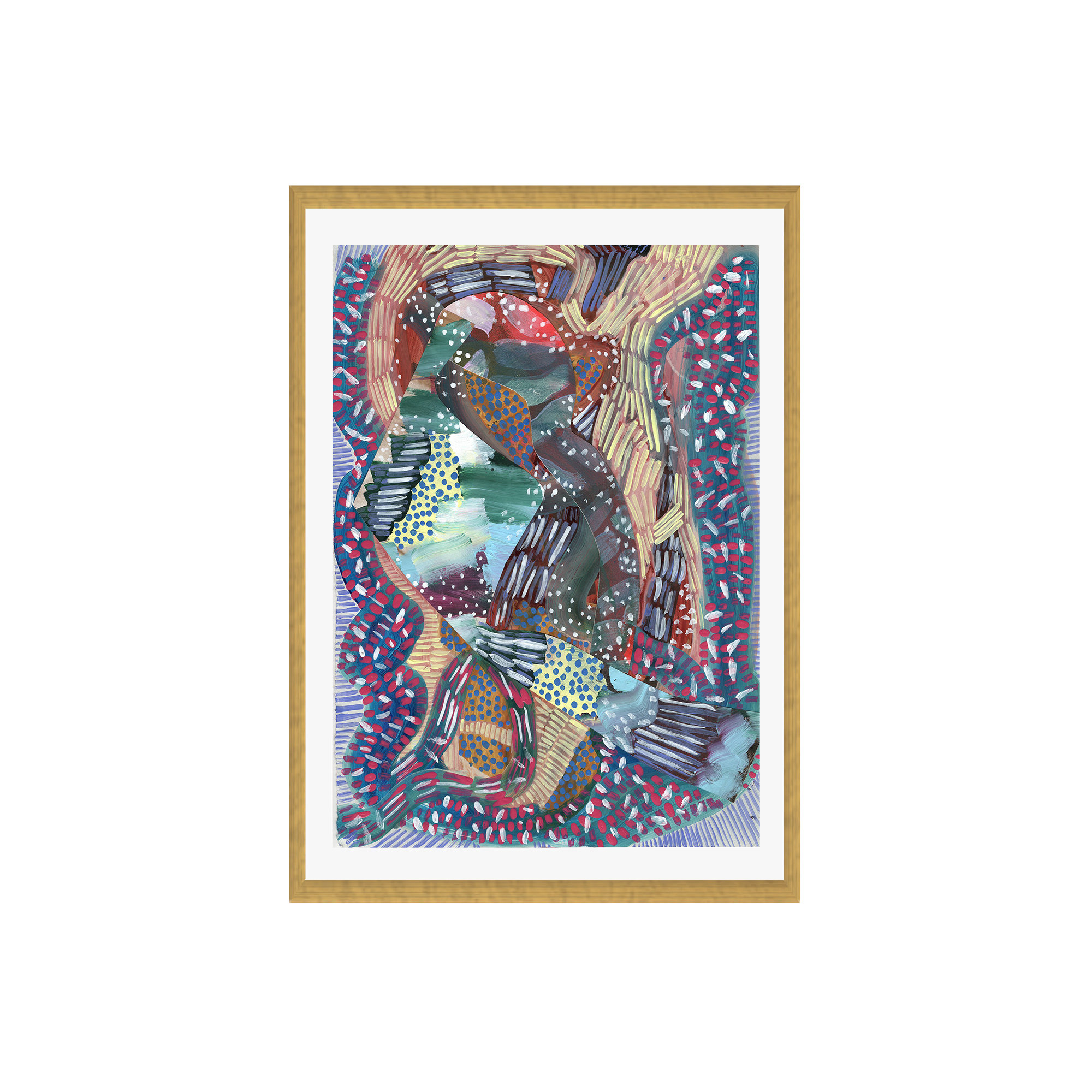 Baby Your Electric by K'era Morgan, 40" H x 30" W, Gold Paper Single Picture Framed, White