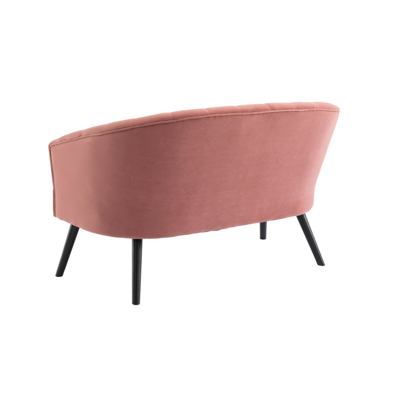 Thaddeus 2 Seater Velvet Loveseat, Pink