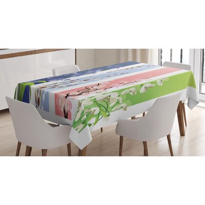 Ambesonne Flower Tablecloth, Spring Flowers On Different Backgrounds Lily Blossoms Valley Primrose Floral Print, Rectangular Table Cover For Dining Ro -  East Urban Home, 3F9822CED53A49BB97E9D5236CB8479C