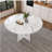 47.24" Round Dining Table for 4 - Farmhouse MDF Table with Marble White Finish, 300lb Capacity, Easy Assembly for Kitchen/Dining Room - Modern Spiced Table-760194005-760194011-760194015