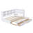Twin XL to King Daybed with Storage Drawers, Cabinets, LED Lights & USB Charging Station, White-1899250430